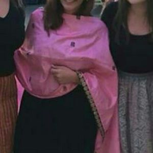 Pink stole indian silk